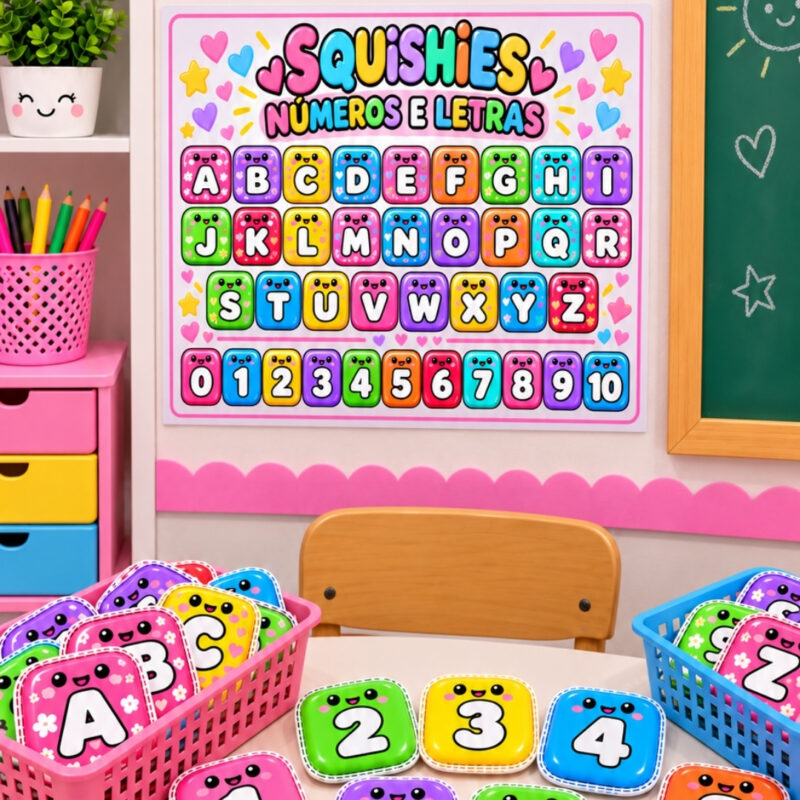 Squishies Letras e Números